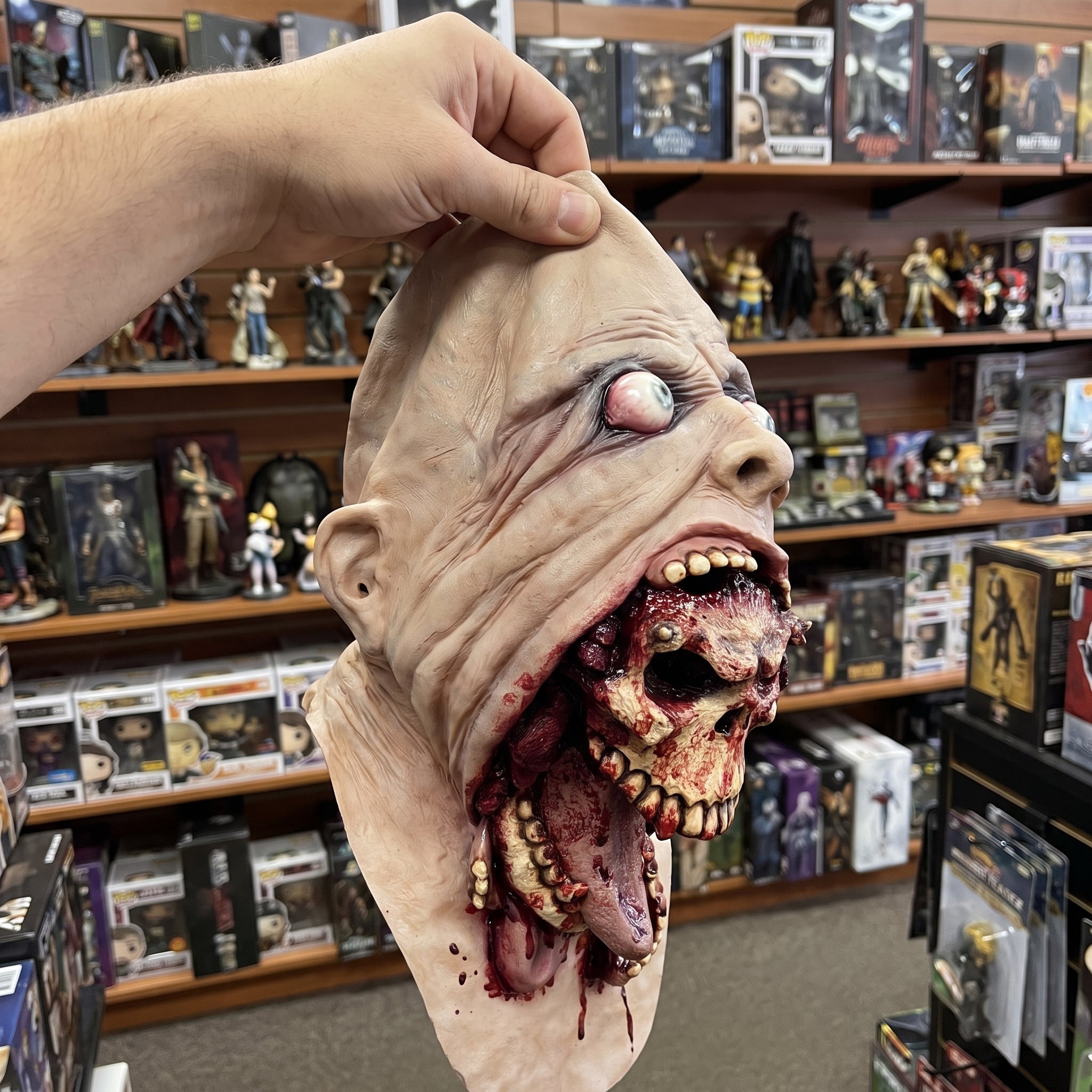 The Blurp Charlie mask in a staged costume scene