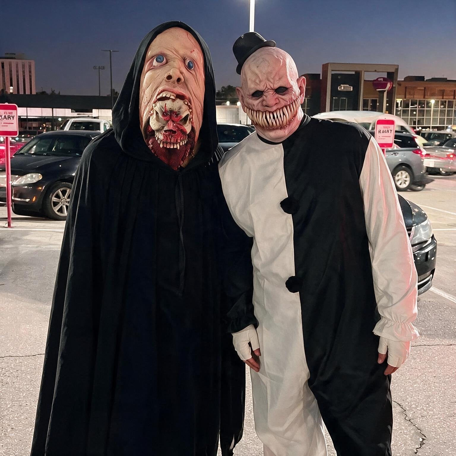 Gagtooth and Blurp Charlie worn side-by-side in costume